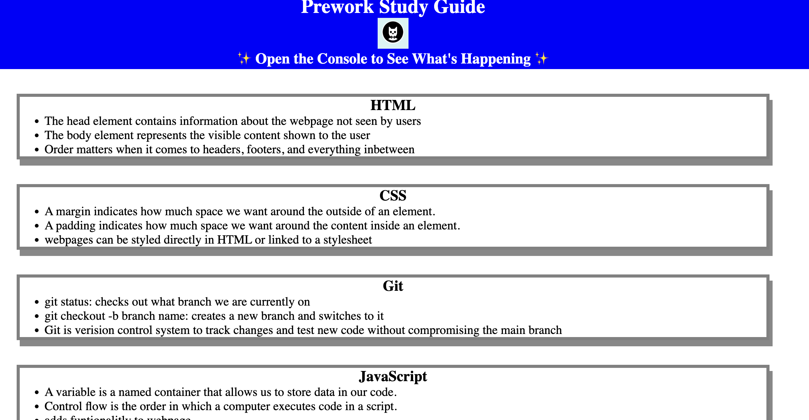 screenshot of my first web application